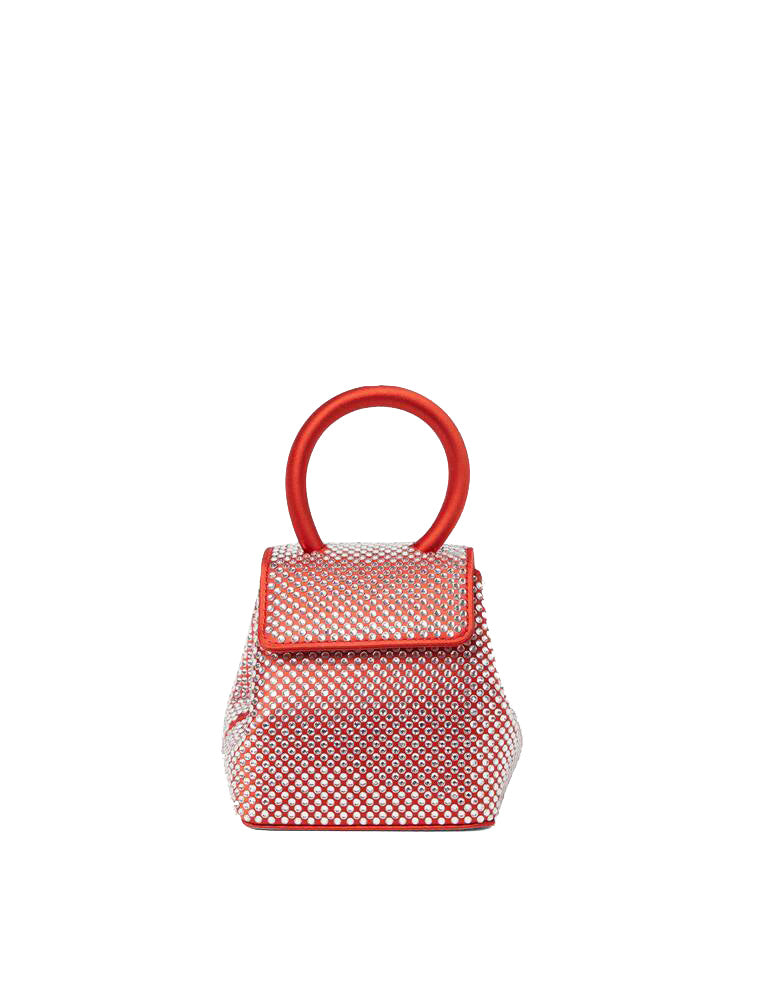 Red and White Strass Satin Mini Liza