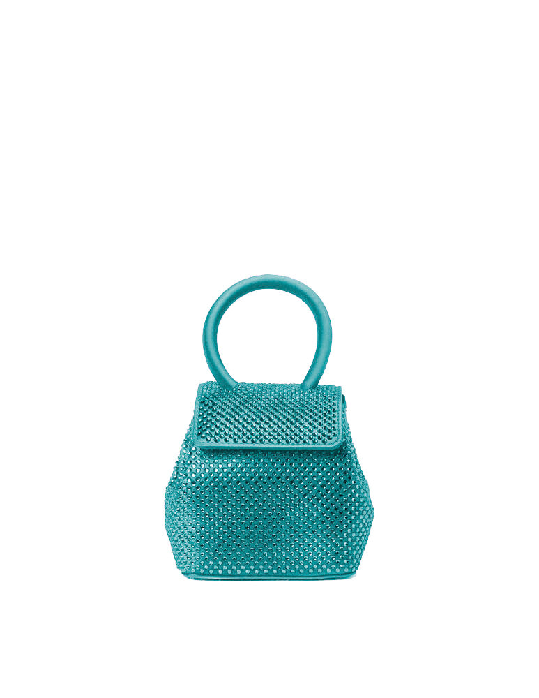 Turquoise Strass Satin Mini Liza
