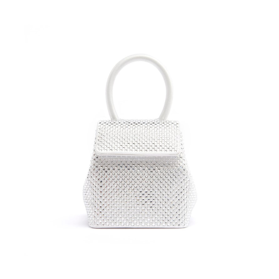 White Strass Satin Mini Liza – Rubeus Milano
