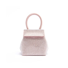 Load image into Gallery viewer, Powder and White Strass Satin Mini Liza
