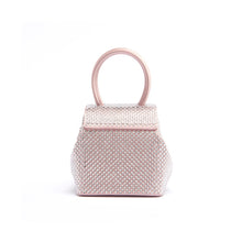 Load image into Gallery viewer, Powder and White Strass Satin Mini Liza
