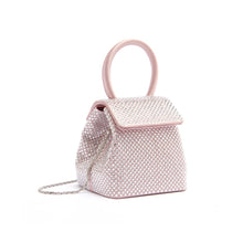 Load image into Gallery viewer, Powder and White Strass Satin Mini Liza
