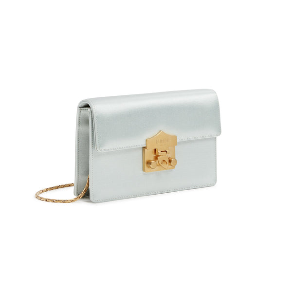 Load image into Gallery viewer, Baby Blue Satin Flash Wallet Clutch
