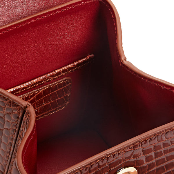 Load image into Gallery viewer, Cognac Mini  Liza Top-Handle Bag
