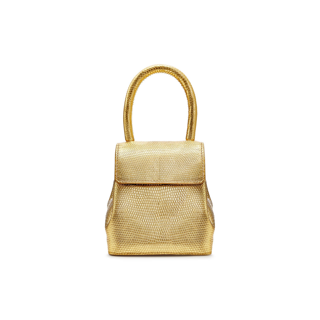 Gold Mini Liza Top-Handle Bag