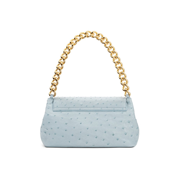 Load image into Gallery viewer, Liza Clutch In Sky Blue Ostrich
