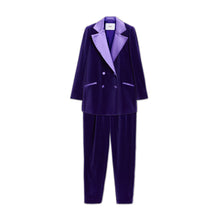 Load image into Gallery viewer, Violet Maxi Silk Rever Double Breasted Blazer
