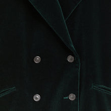 Load image into Gallery viewer, Green Double Breasted Velvet Blazer
