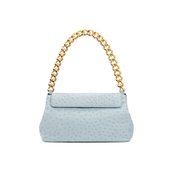 Load image into Gallery viewer, Liza Clutch In Sky Blue Ostrich
