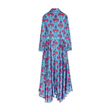 Load image into Gallery viewer, Blue Silk Flower Print Dress
