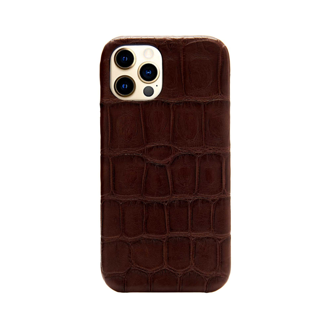 Brown Crocodile Iphone Pro 12 Cover