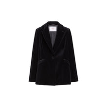 Load image into Gallery viewer, Black Single Breasted Velvet Blazer
