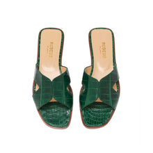 Load image into Gallery viewer, Emerald Shining Crocodile Butterfly Sandals
