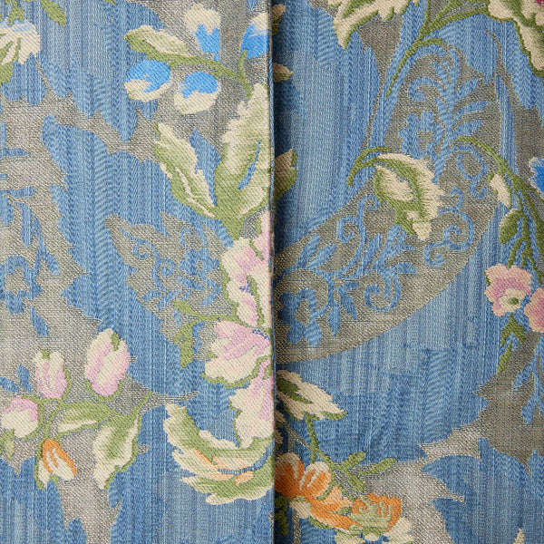 Load image into Gallery viewer, Oversized Overcoat In Blue Lamé Lampas Brocade
