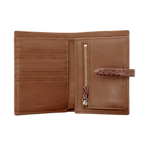 Load image into Gallery viewer, Brown Crocodile Womens Wallet

